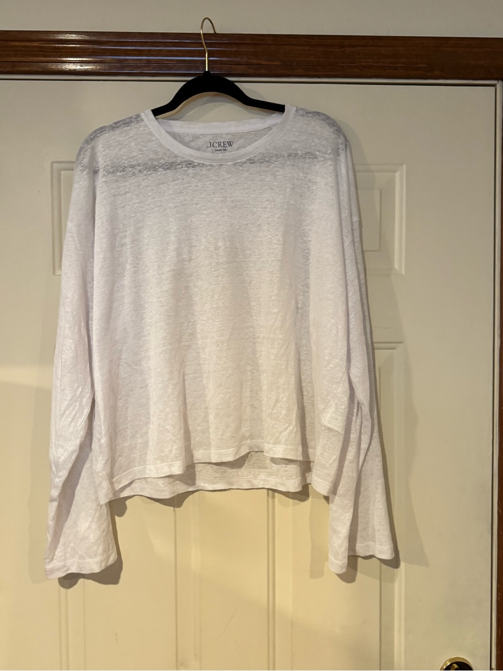 J. Crew White Long-Sleeve Slub Knit Tee